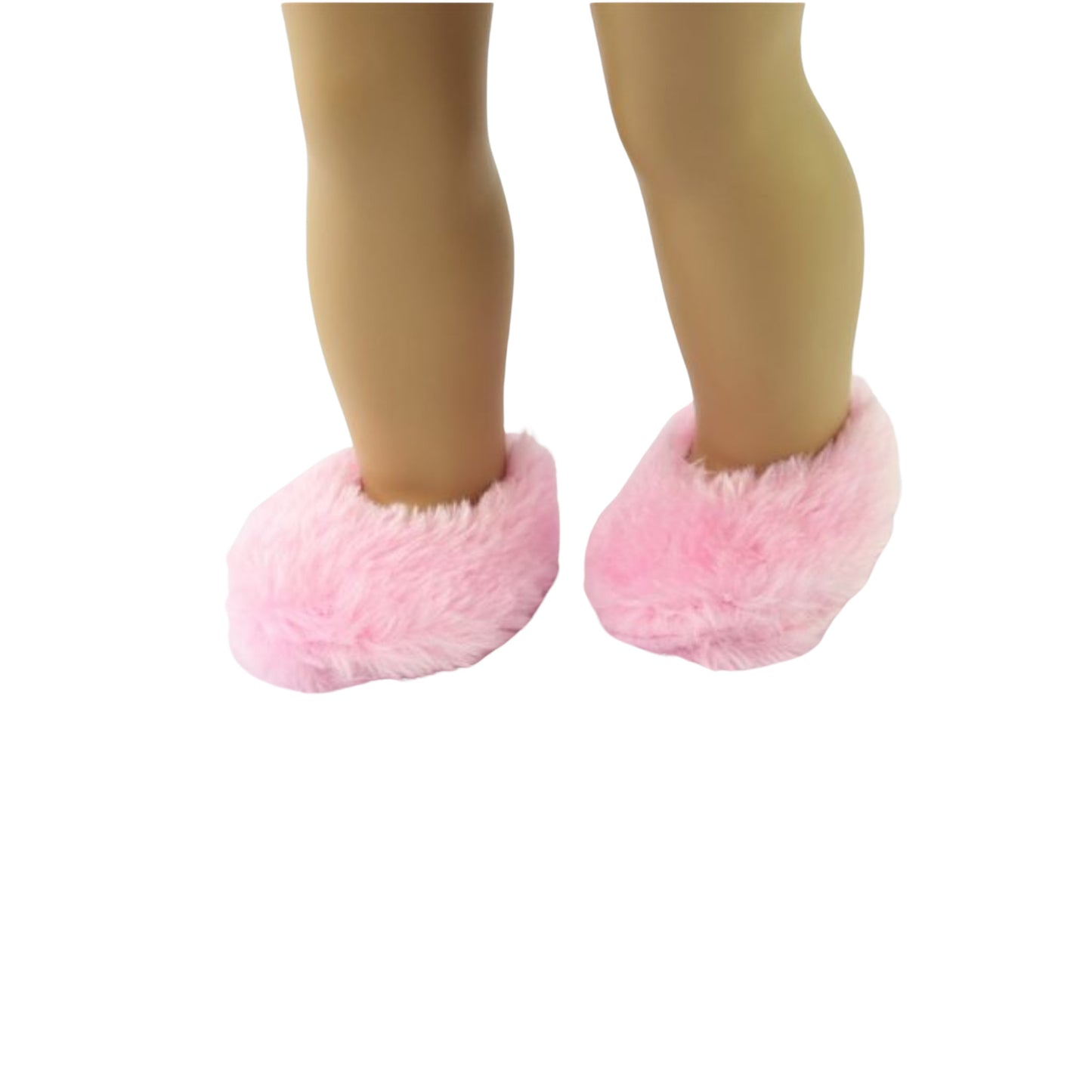 Pink Fuzzy Slippers for 18-inch dolls