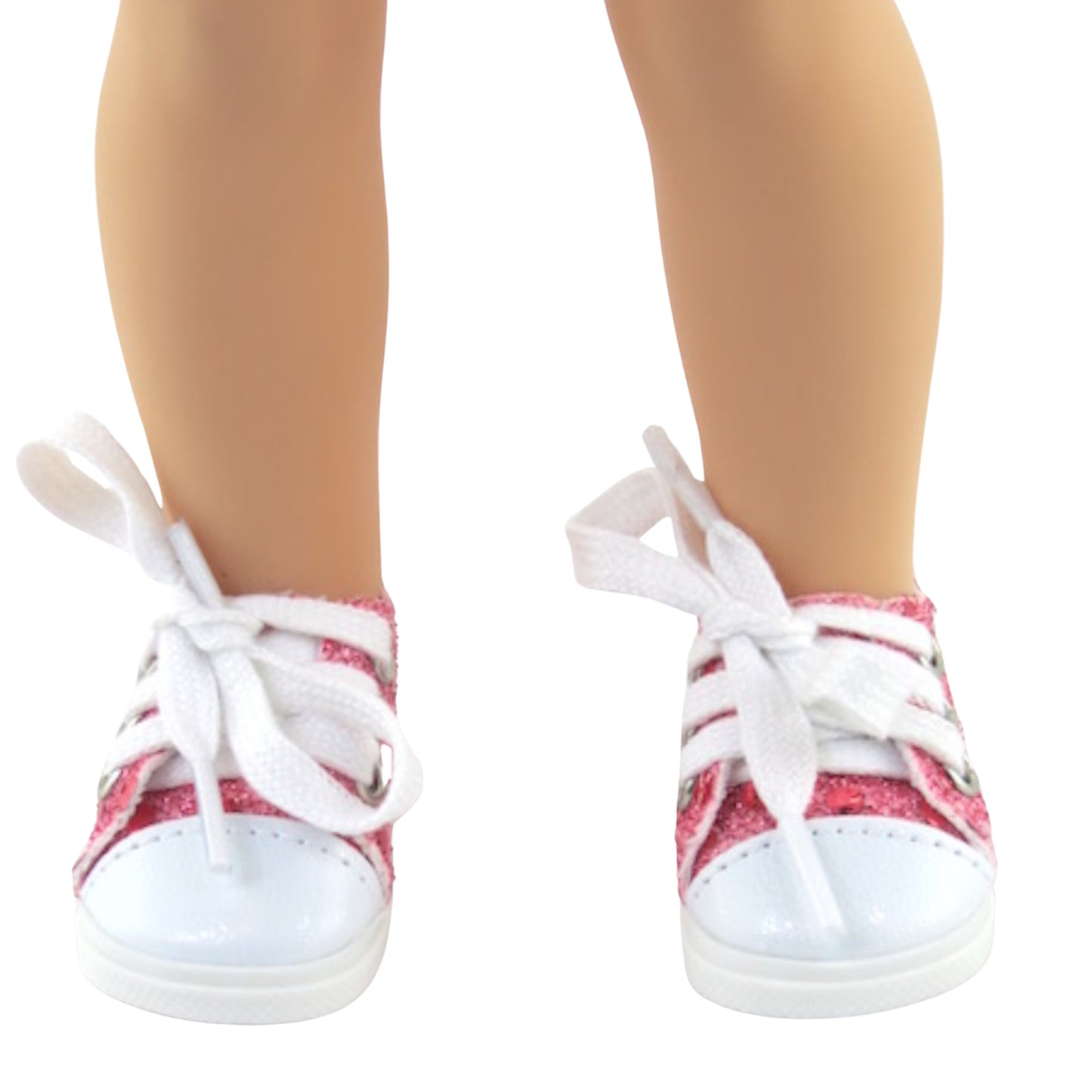 Pink Sneakers with Sequins for 14 1/2-inch dolls with doll