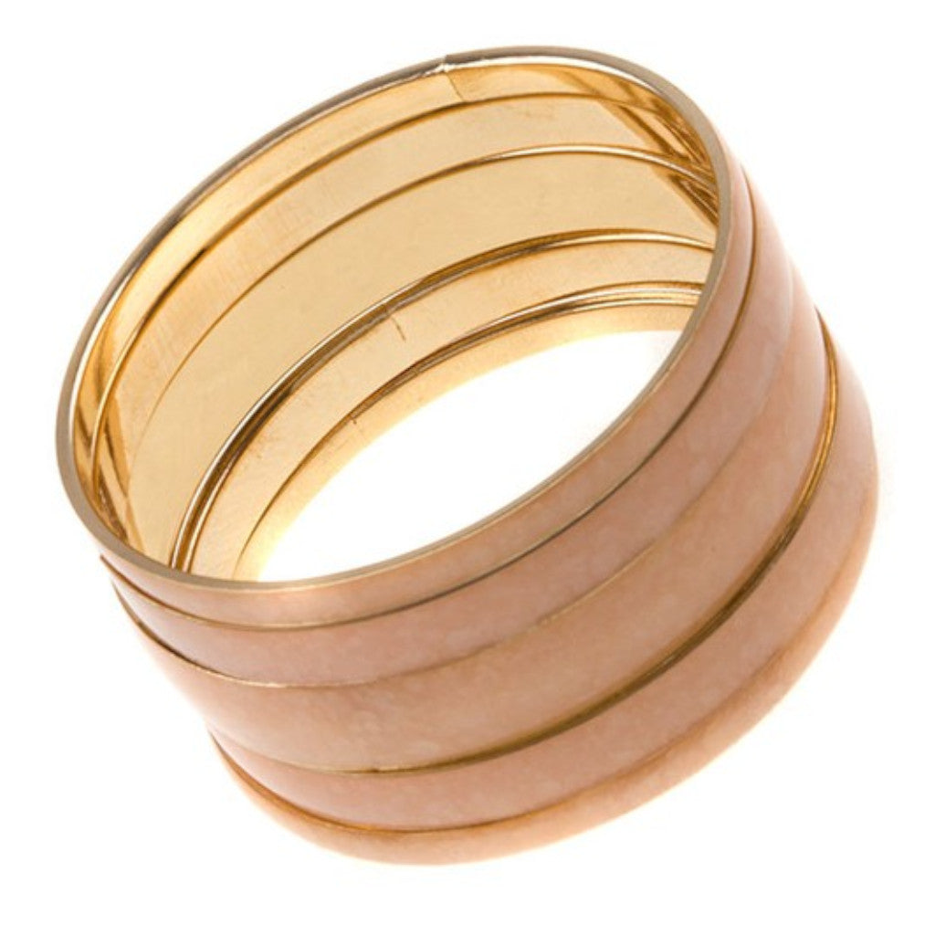 Pink Wide Layered Bangle Bracelet