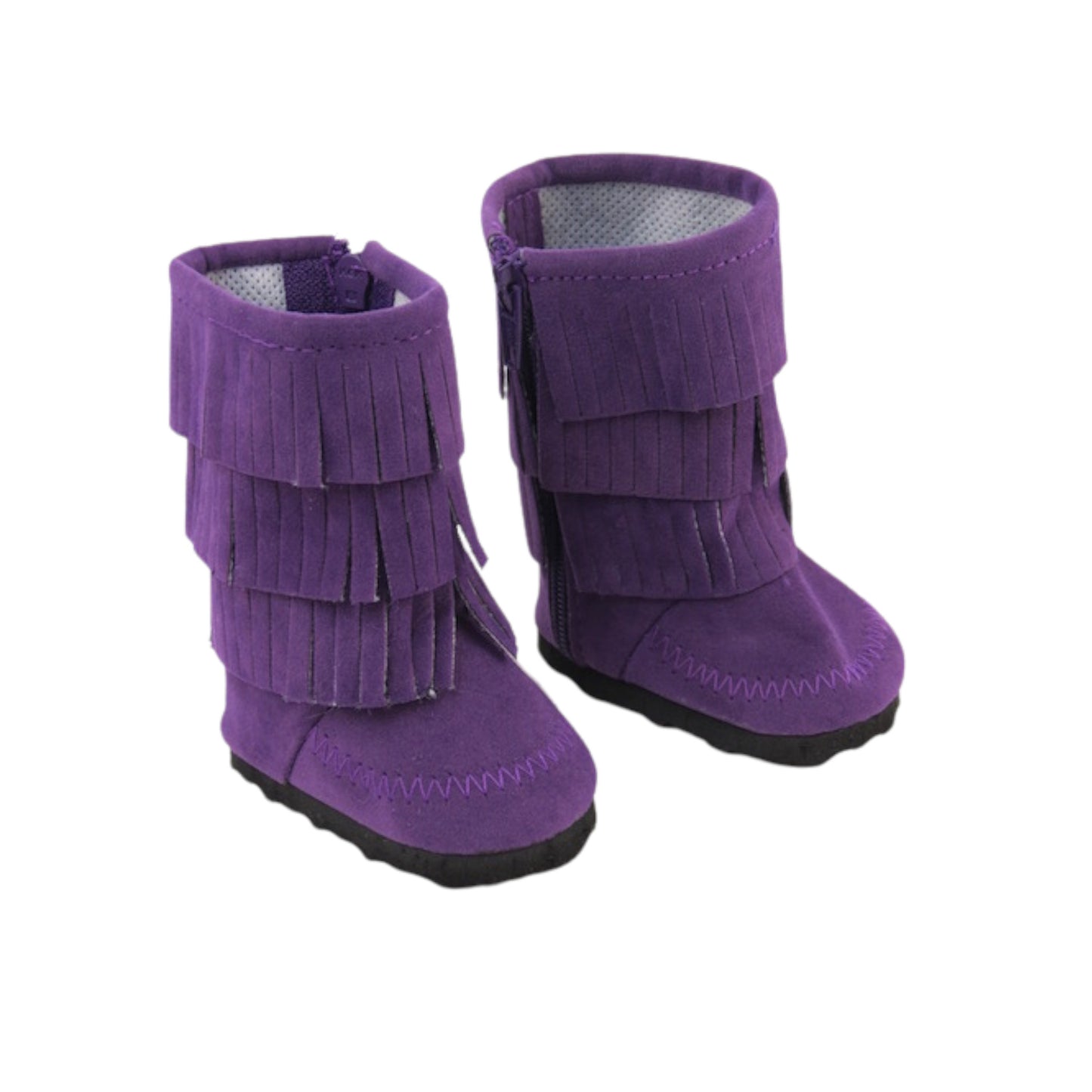 Purple Three-tier Fringe Boots for 18-inch dolls