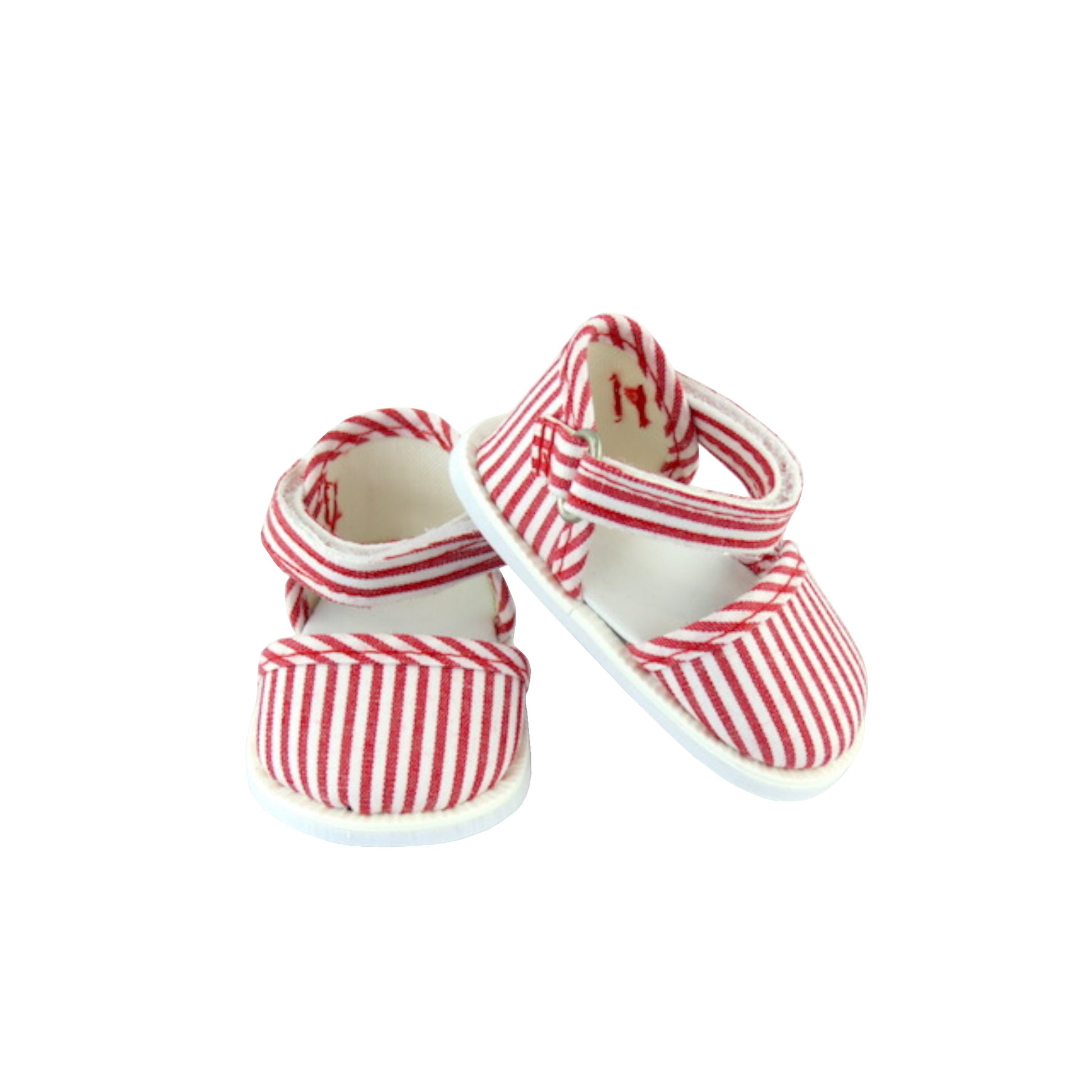 Red Canvas Stripe Shoes for 18-inch dolls