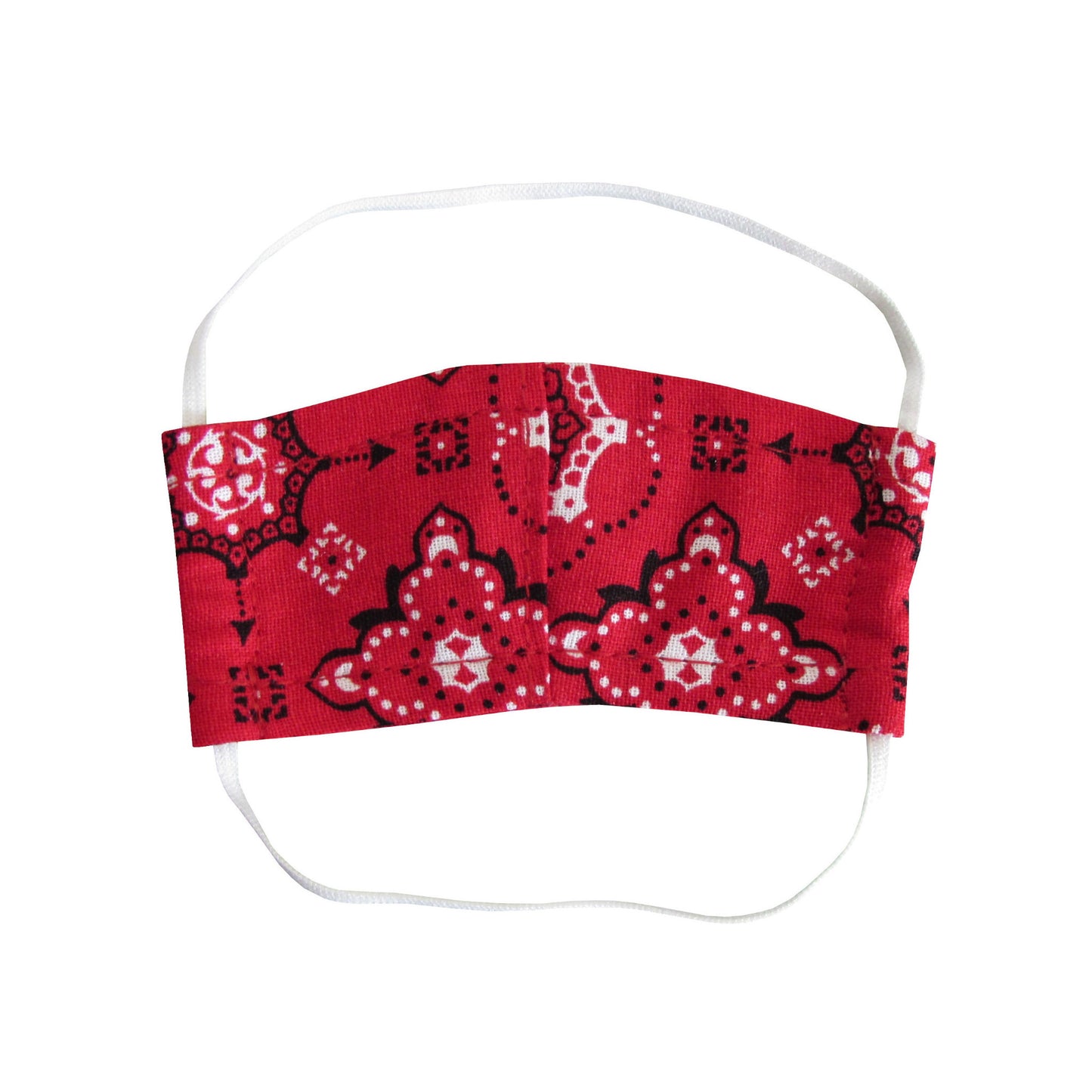 Red Poppy Bandana Print Doll Face Mask for 18-inch dolls Flat