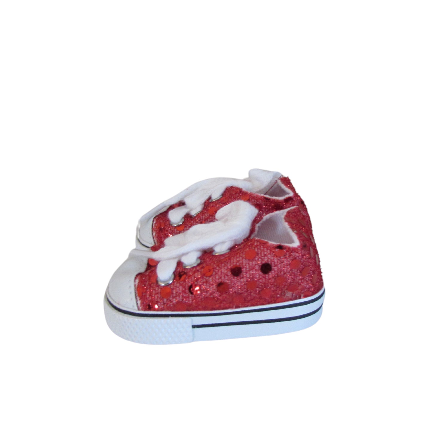 Red Sequin Sneakers for 18-inch dolls Side view