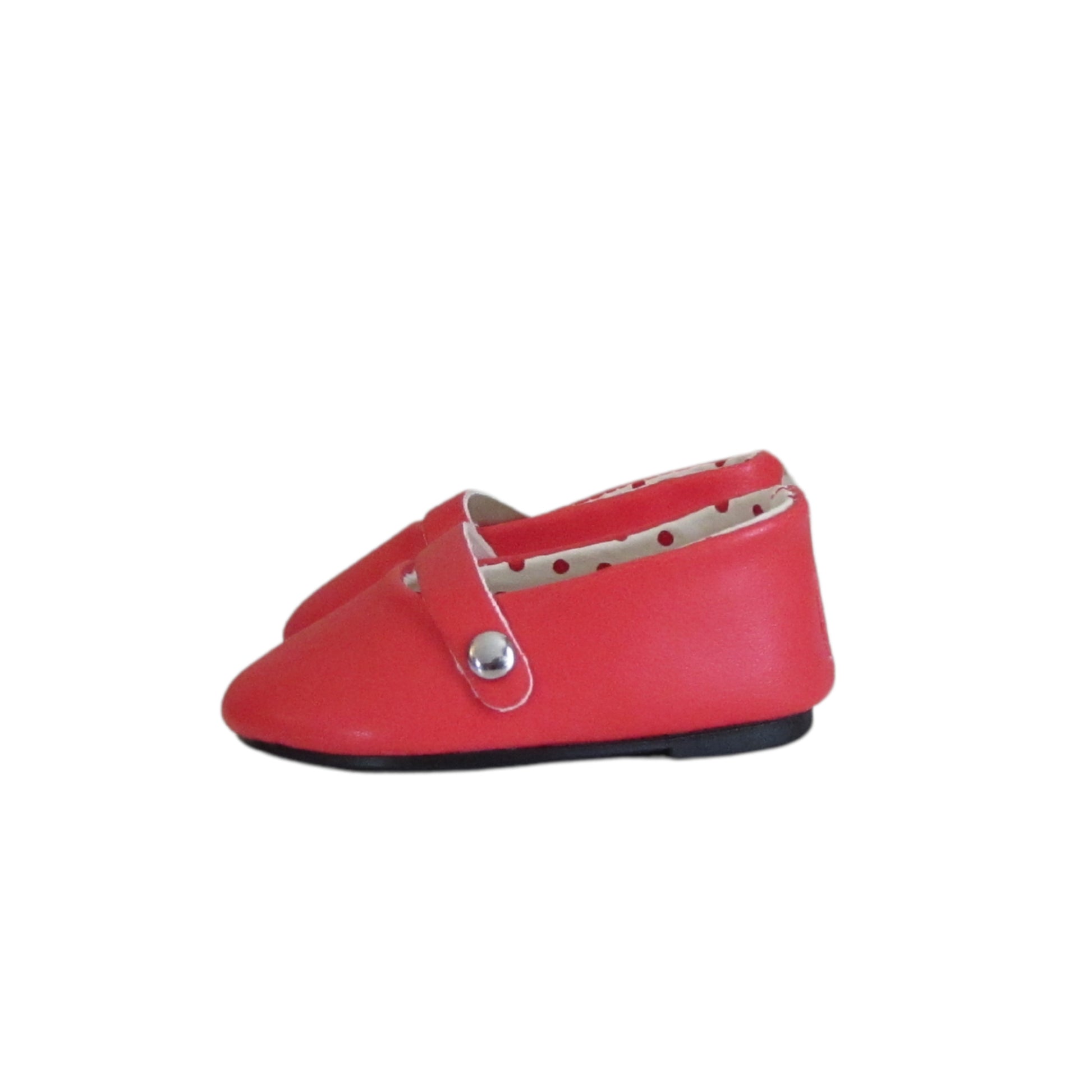 Red Flats with Buckle for 18-inch dolls Side view