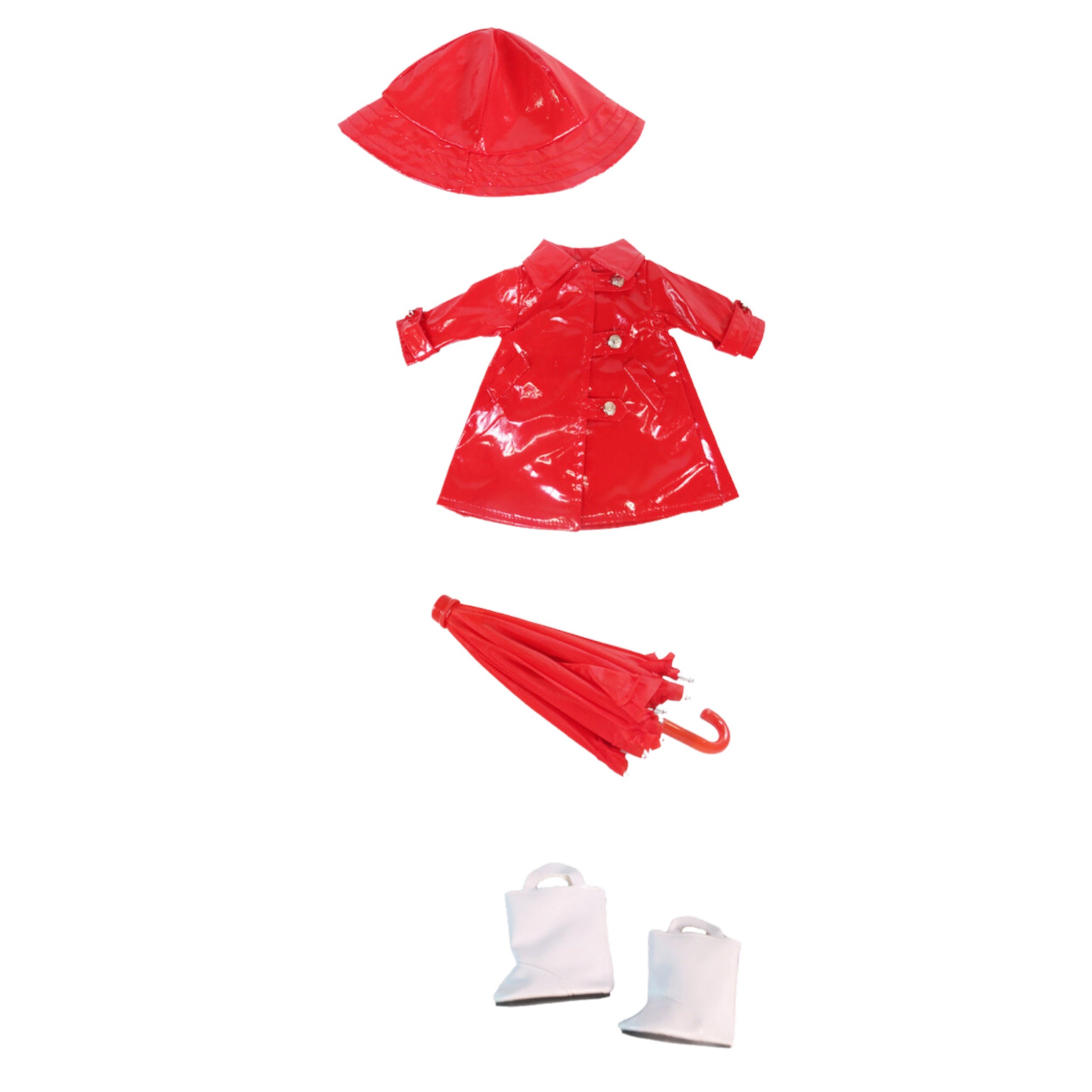 Red Raincoat with Umbrella Set for 18-inch dolls Flat