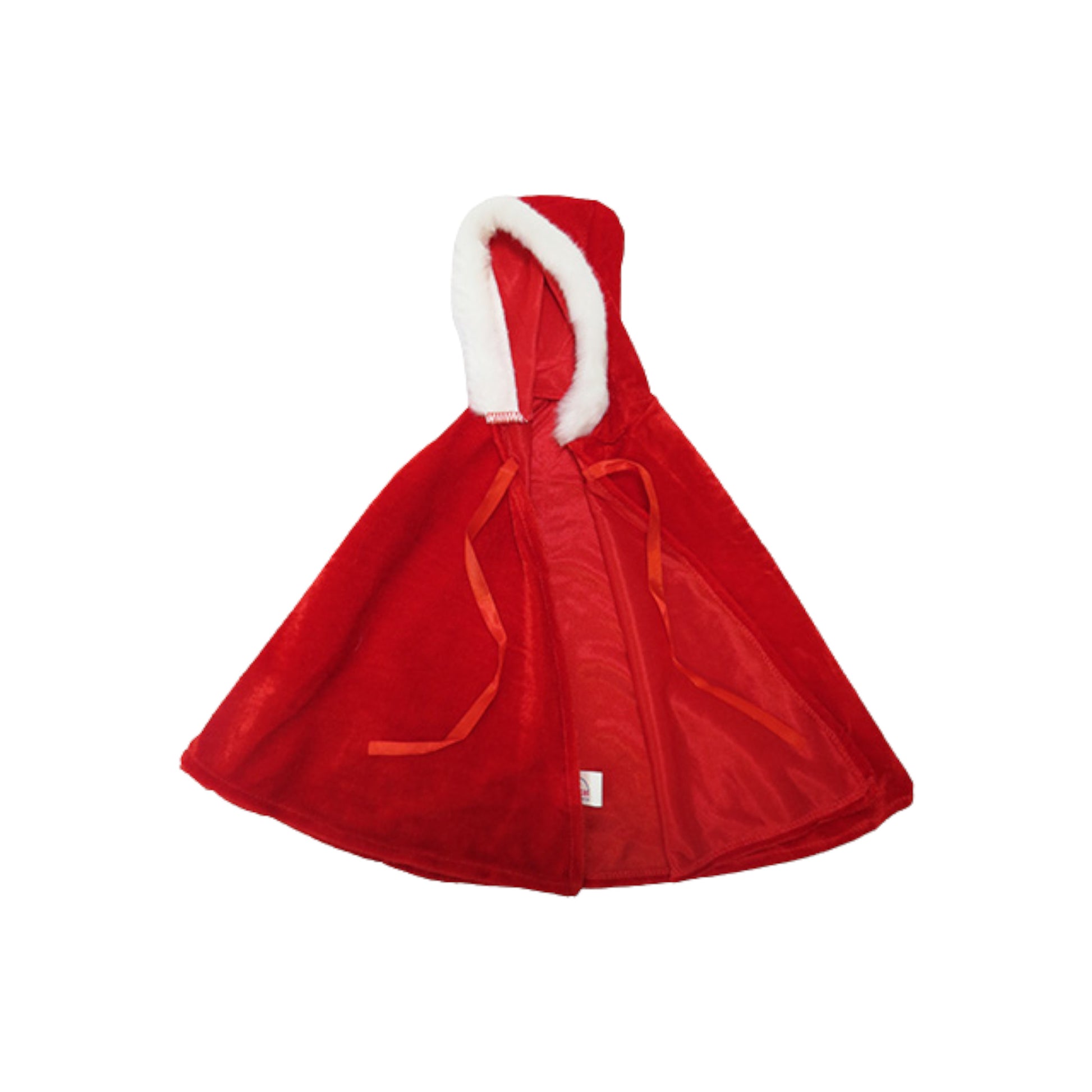 Red Winter Cape with Fur Trim for 18 inch dolls Flat
