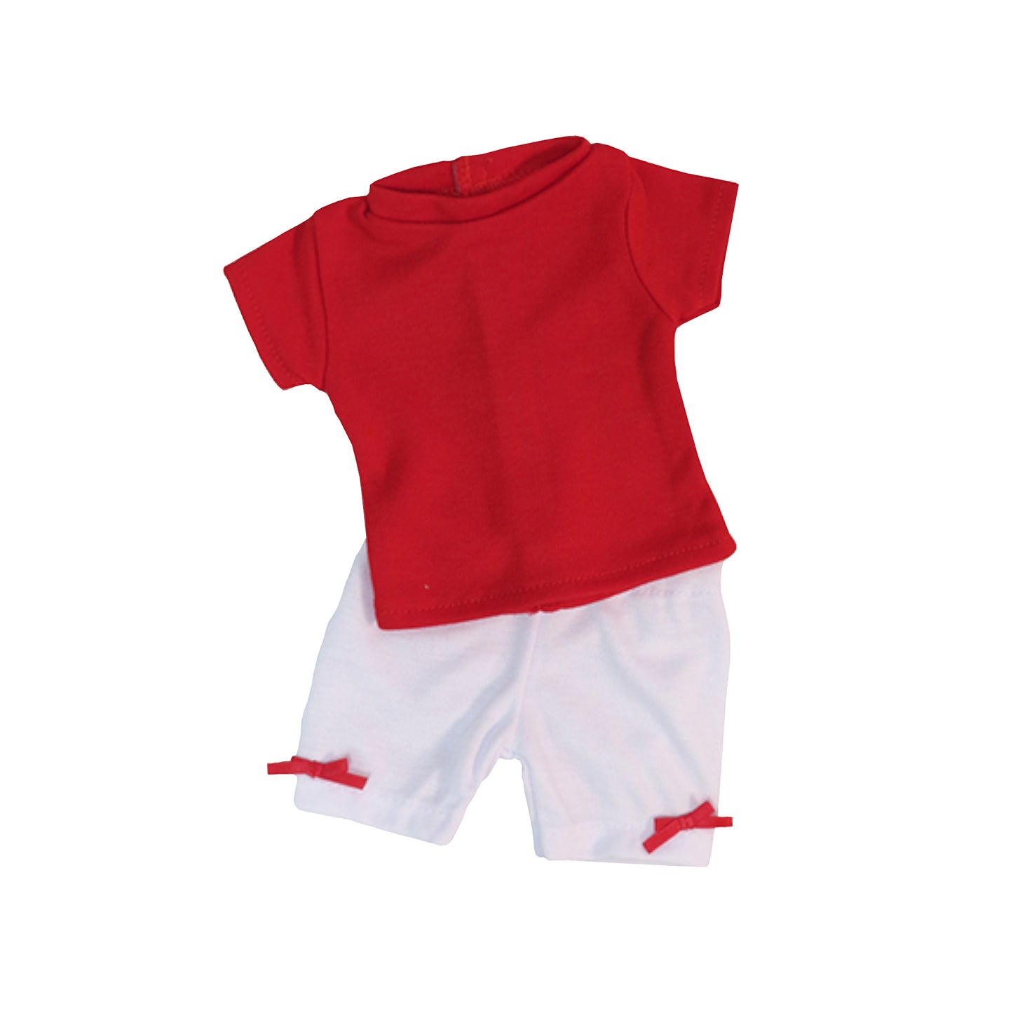 Red and White Shorts Set for 18-inch dolls Flat