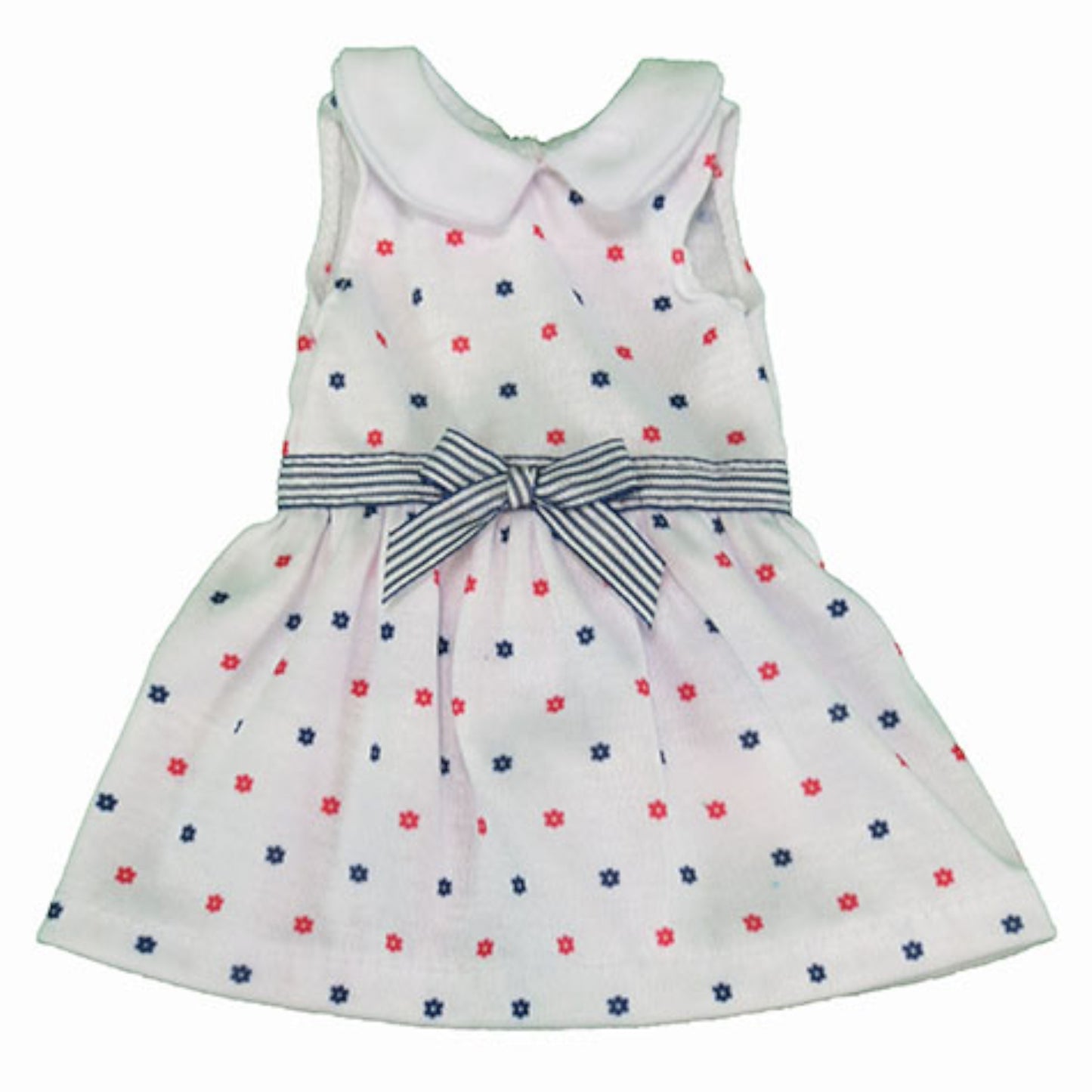 Red and Blue Polka Dot Dress for 14 1/2-inch dolls Flat