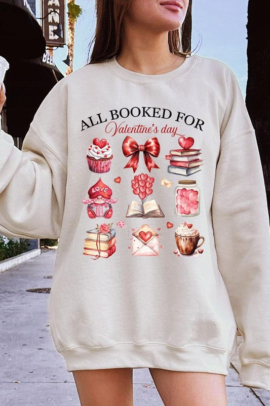 Sand All Booked for Valentine's Graphic Sweatshirt