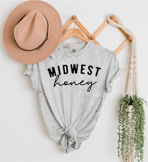 Silver Tie Dye Midwest Honey Comfort Color Tie Dye Tee