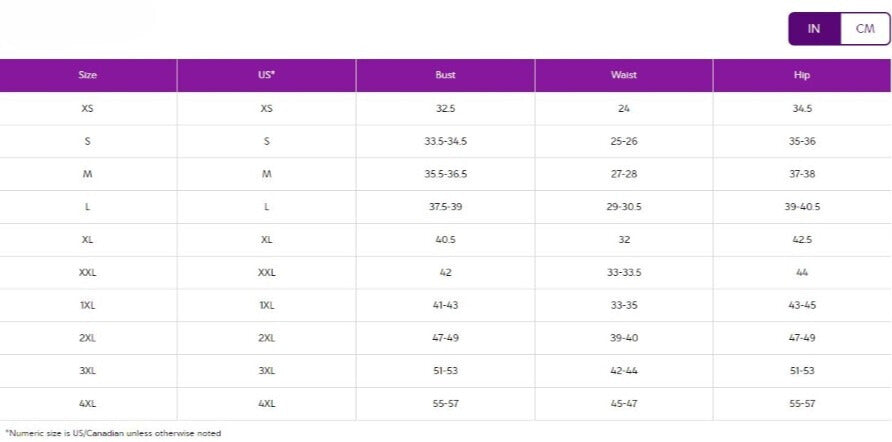 Size Chart for A-line Skirt