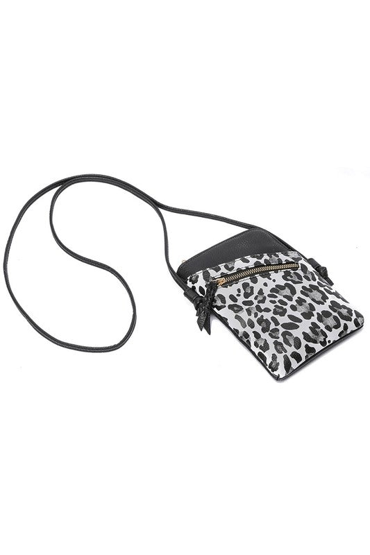Snow Leopard Fashion Mini Crossbody Bag Flat