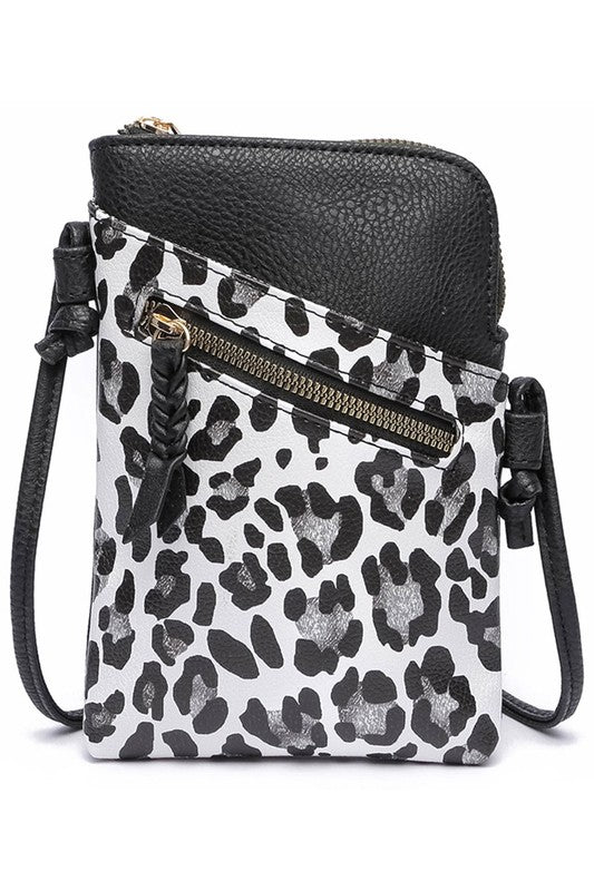 Snow Leopard Fashion Mini Crossbody Bag Front view