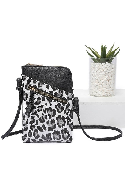 Snow Leopard Fashion Mini Crossbody Bag by Stand