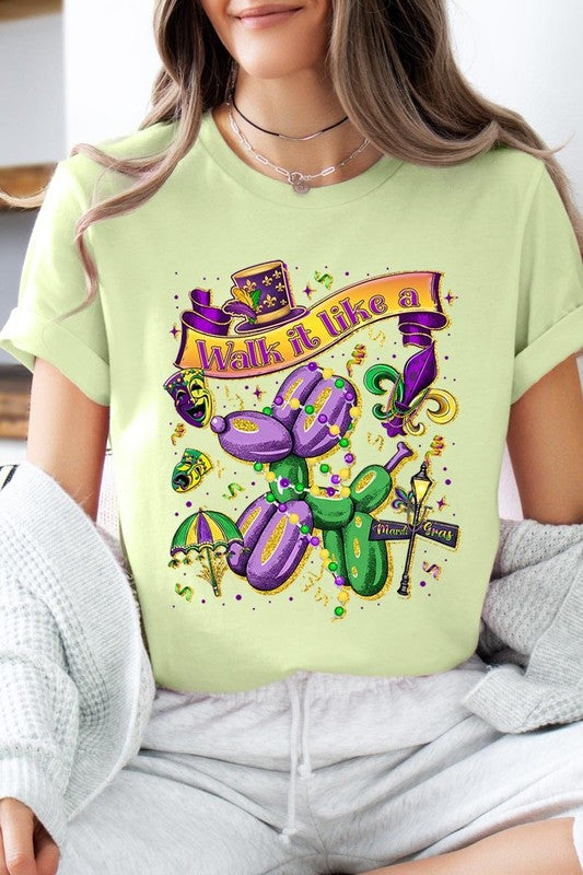 Spring Green Walk It Like A Mardi Gras Graphic Tee