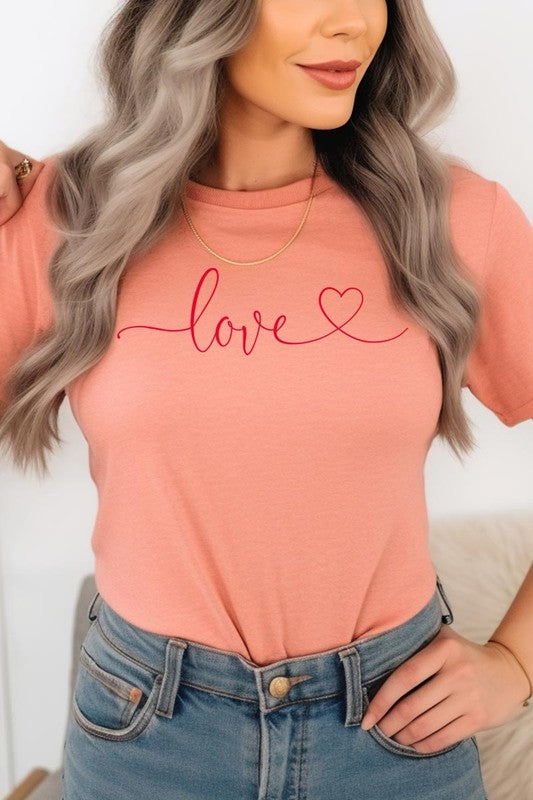Sunset Love With Heart Graphic Tee