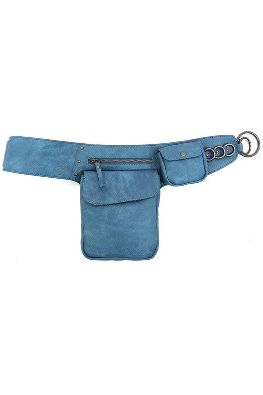 Teal Fashion Ring Fanny Pack Sling Bag Second view