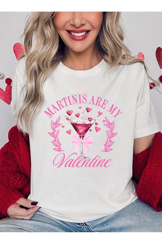 Vintage White Martinis Are My Valentine Graphic