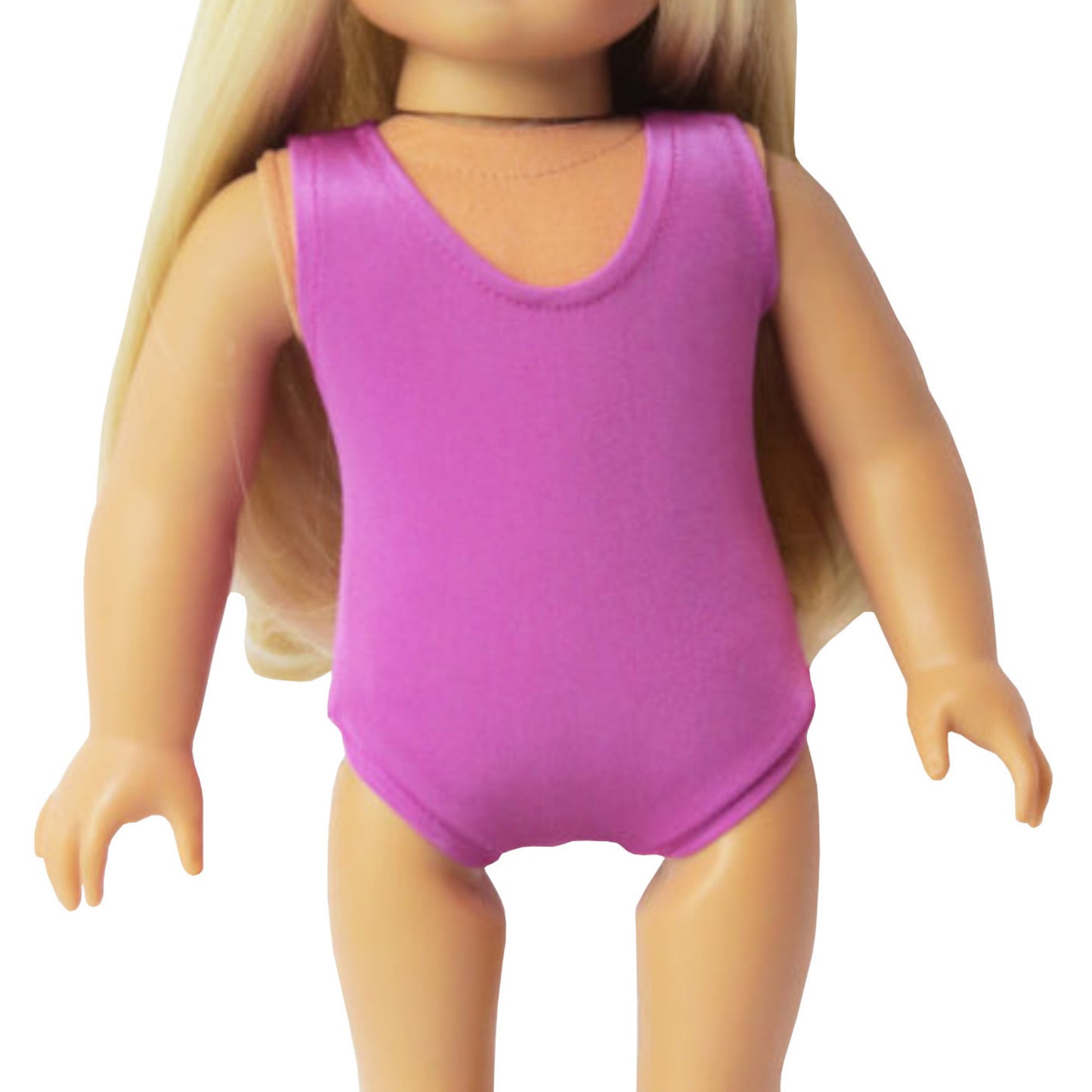 Violet Scoop Neck Leotard for 18-inch dolls with doll