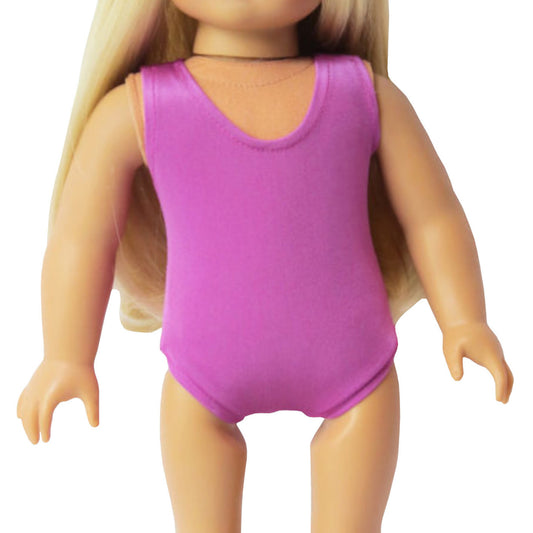 Violet Scoop Neck Leotard for 18-inch dolls with doll