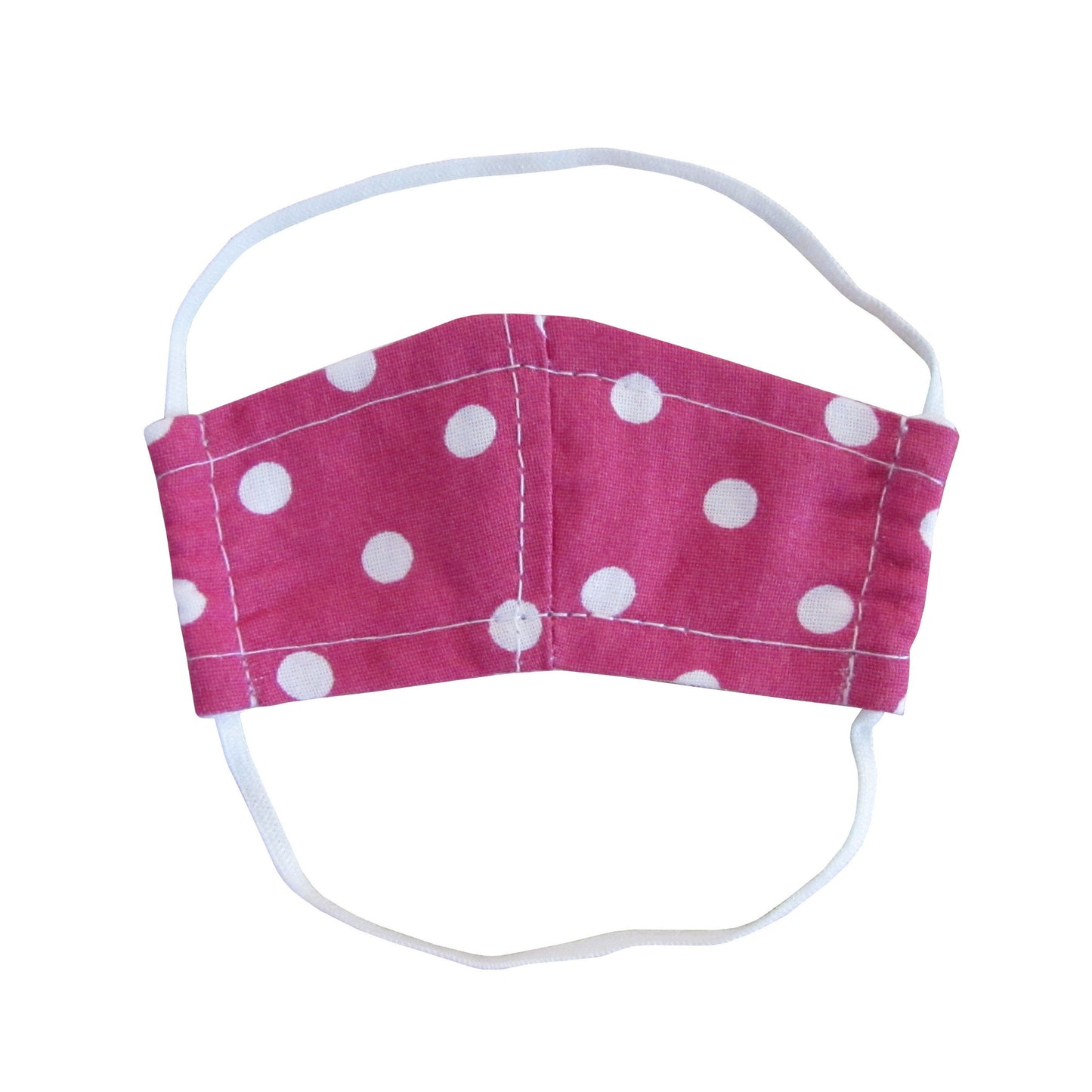 White Dots on Dark Pink Print Doll Face Mask for 18-inch dolls Flat