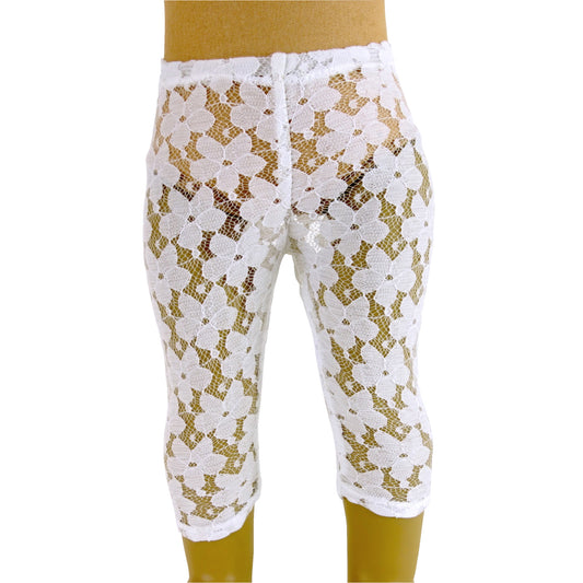 White Lace Leggings for 18-inch dolls with Doll