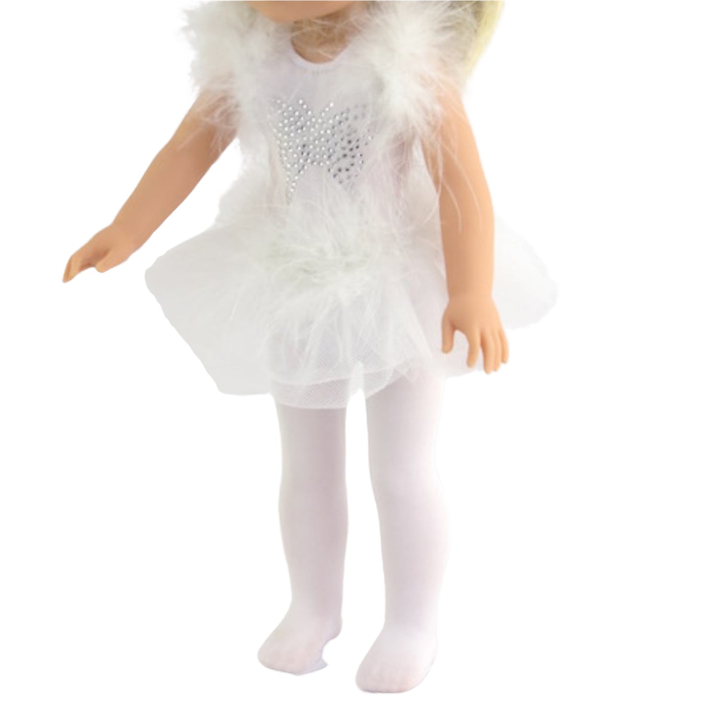 White Butterfly Ice Skating Outfit for 14 1/2-inch dolls Right view v2