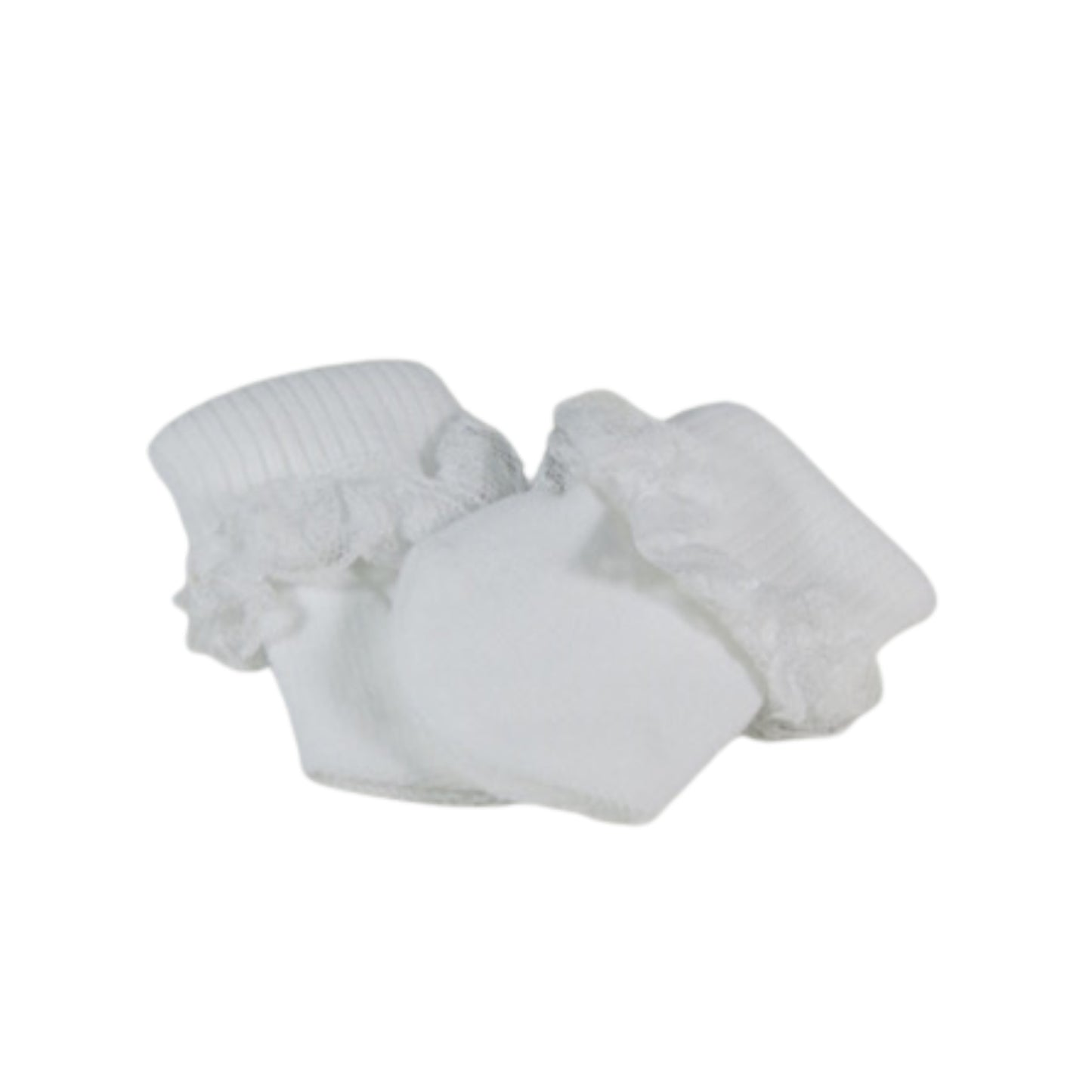 White Lace Socks for 18-inch dolls Flat