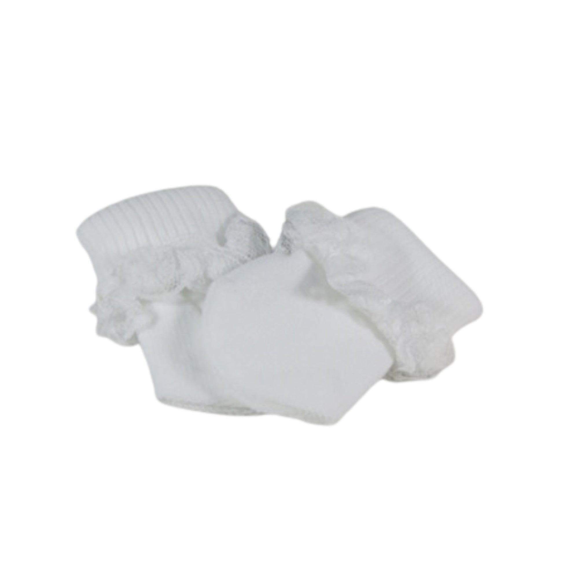 White Lace Socks for 18-inch dolls Flat