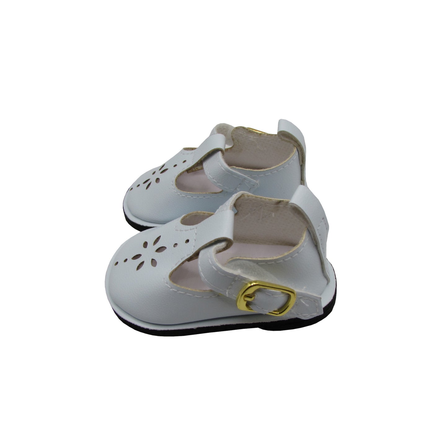 White MJ Doll Shoes for 18-inch dolls Left Side view