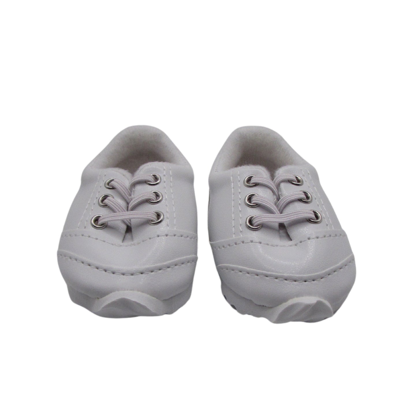 White No Tie Sporty Sneakers for 18-inch dolls Front view