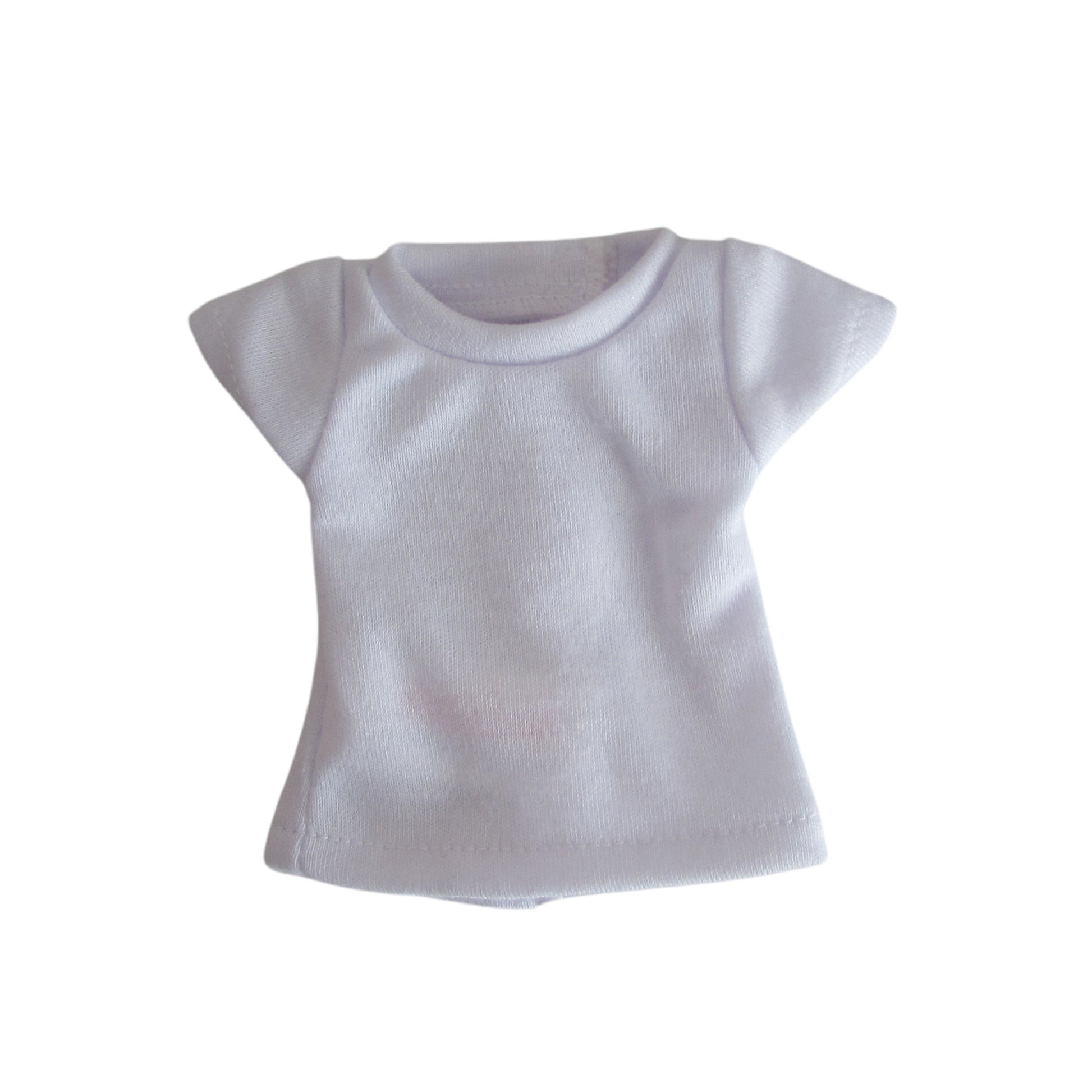 White T-Shirt for 14 1/2-inch dolls with doll Front view Flat