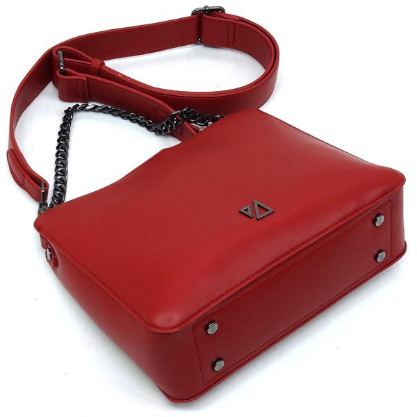 Wine IZA CO Chain Link Crossbody Bag Flat