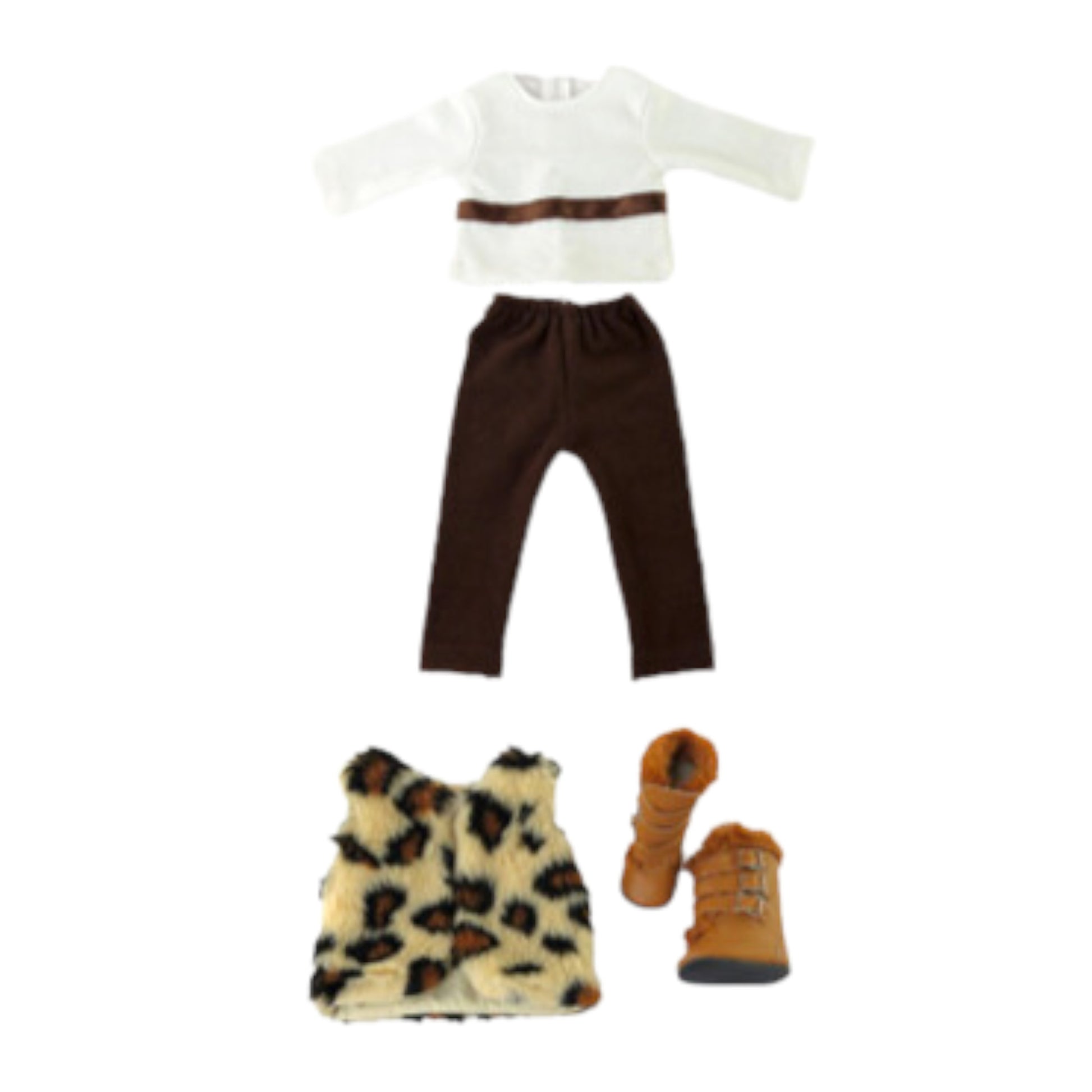 Winter Cheetah Pants Set for 18-inch dolls Flat
