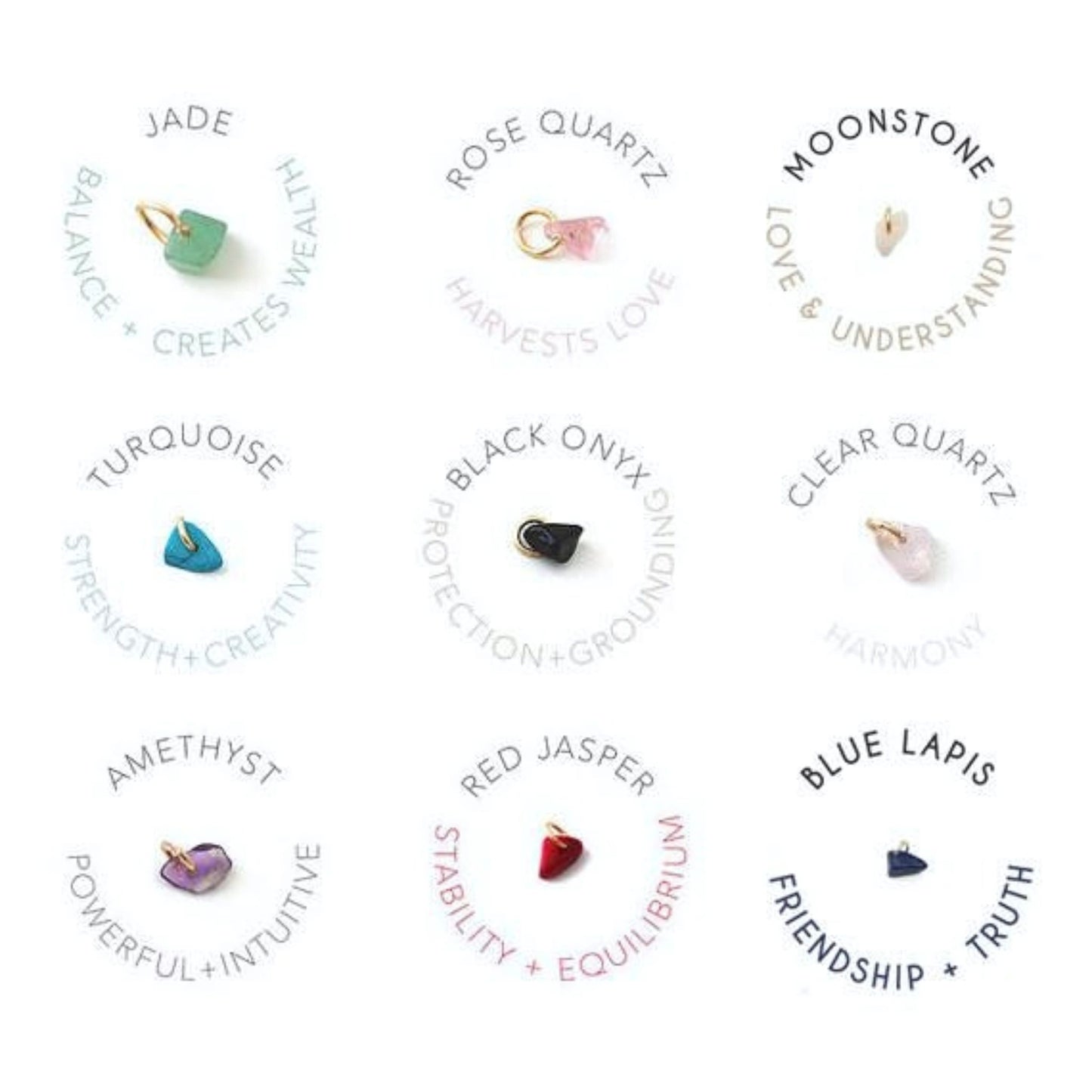 Wishing Crystal Charm Necklace Gemstones