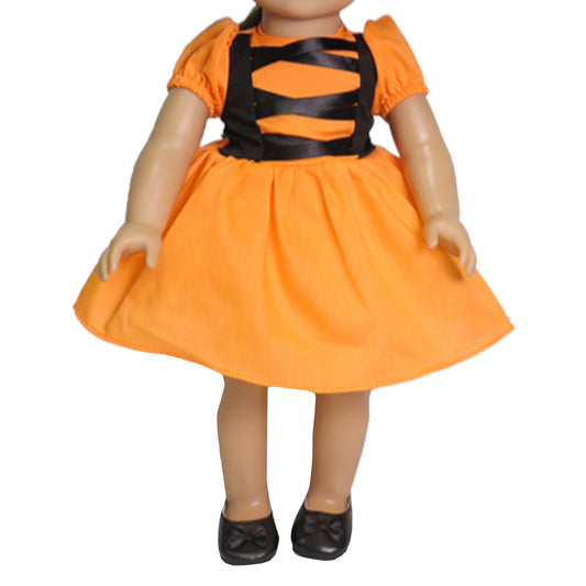 Witch Costume for 18-inch dolls with doll Front view