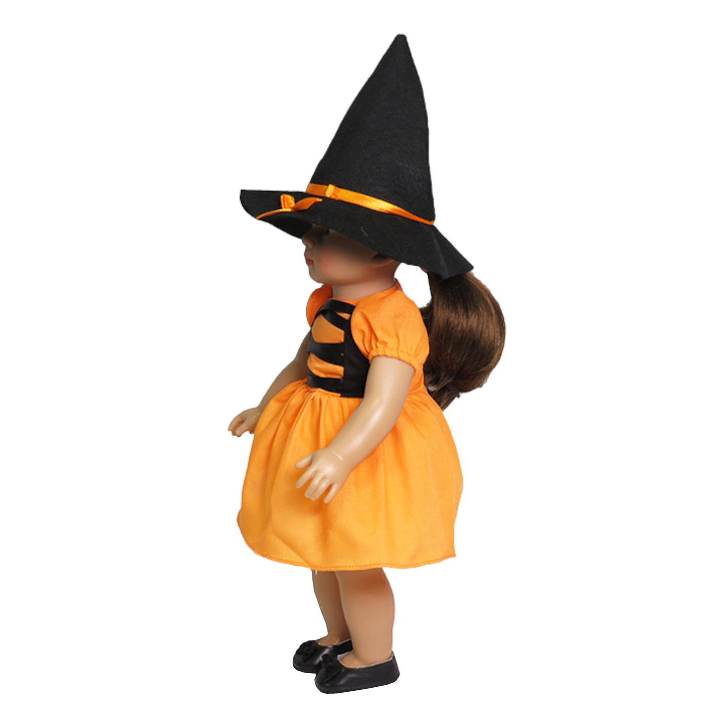 Witch Costume for 18-inch dolls with doll Left view