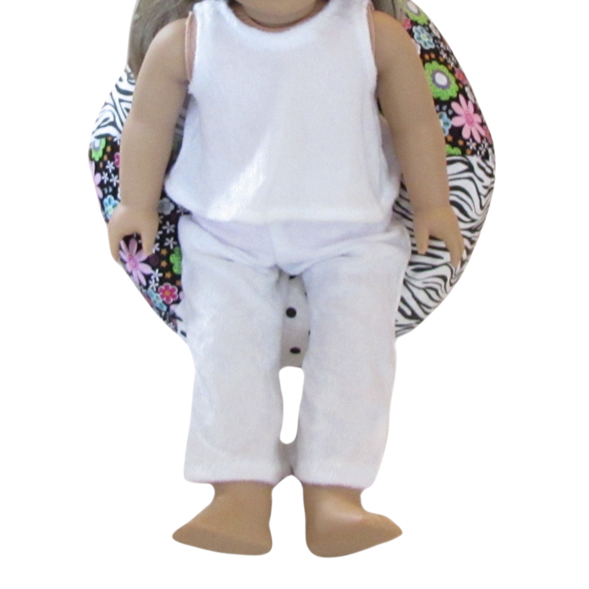 Zebra Print Dots Floral Doll Bean Bag Chair for 18-inch dolls