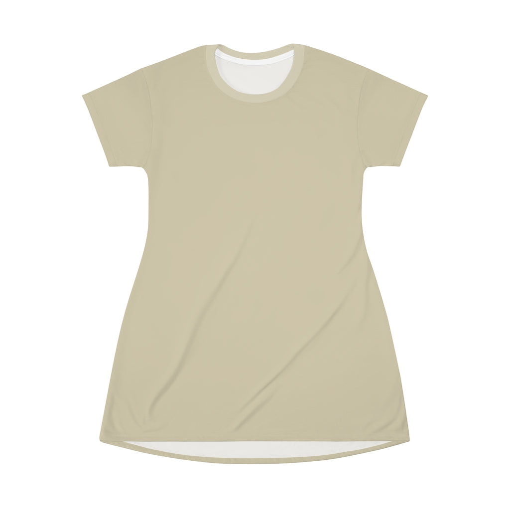Solid Natural T-shirt Dress