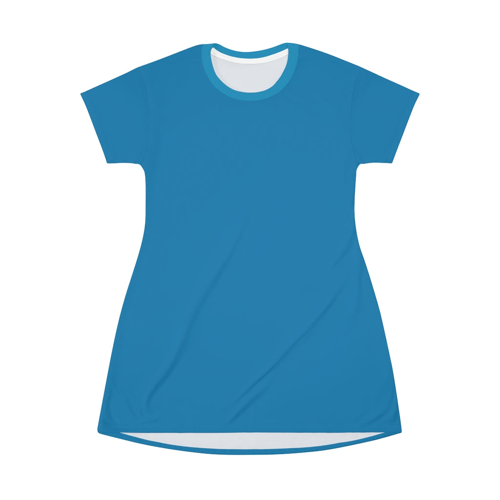 Solid Turquoise T-shirt Dress