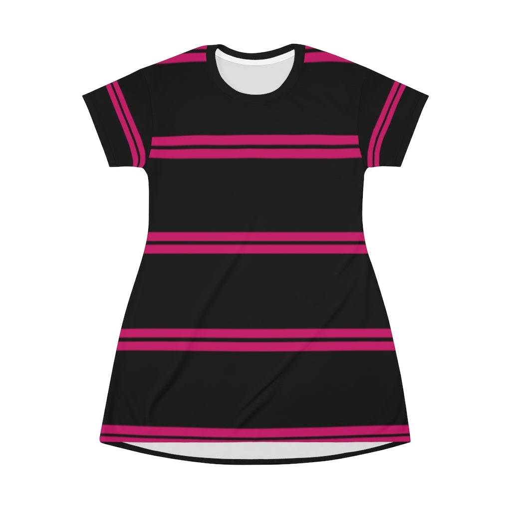 Black PRH Stripes T-shirt Dress
