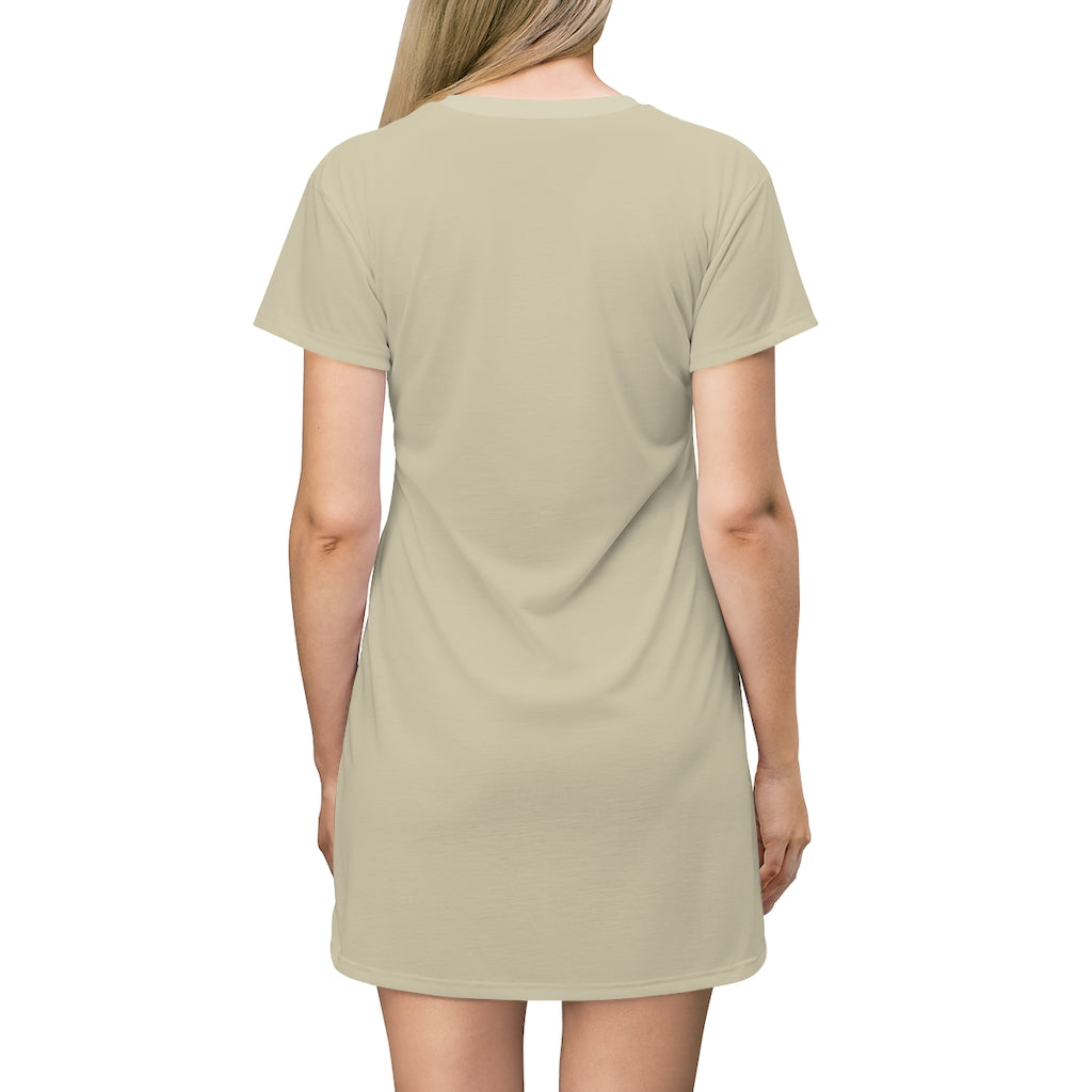 Solid Natural T-shirt Dress
