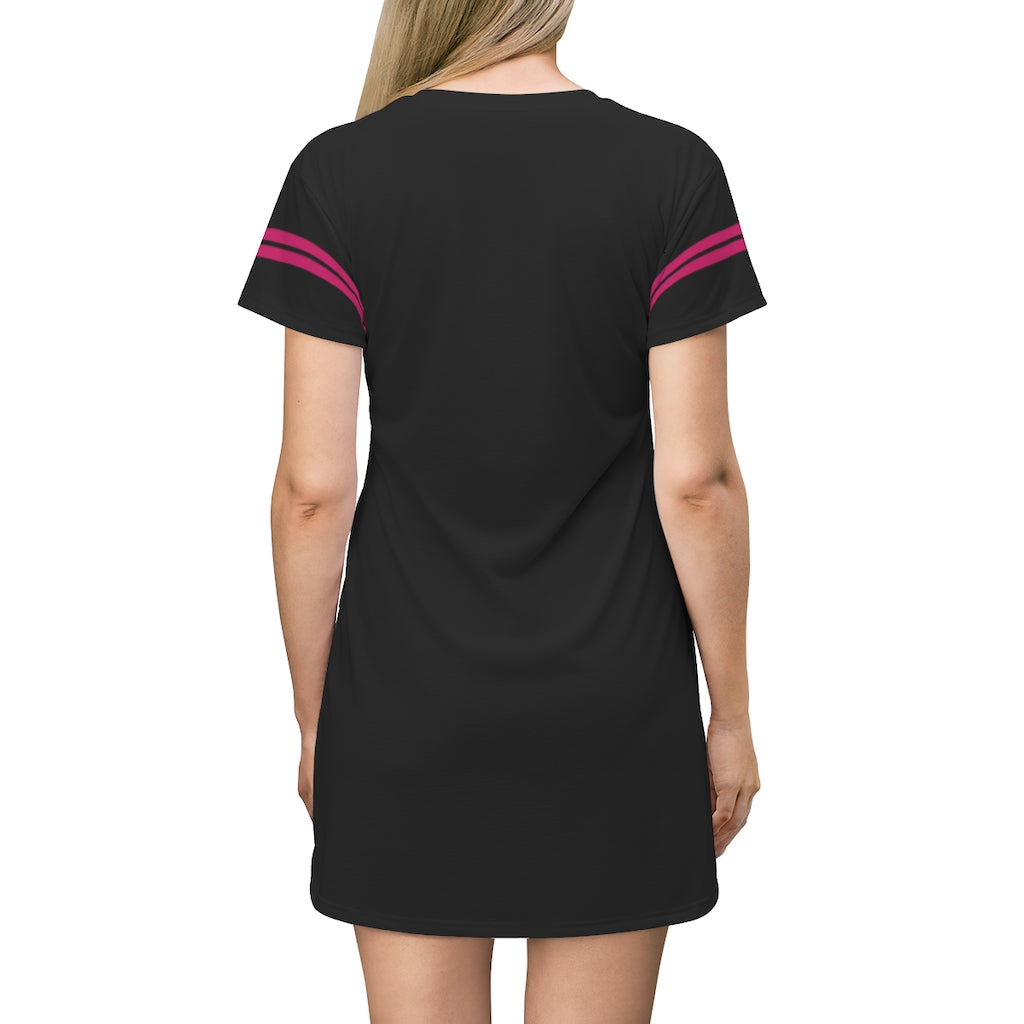 Black PRH Stripes T-shirt Dress