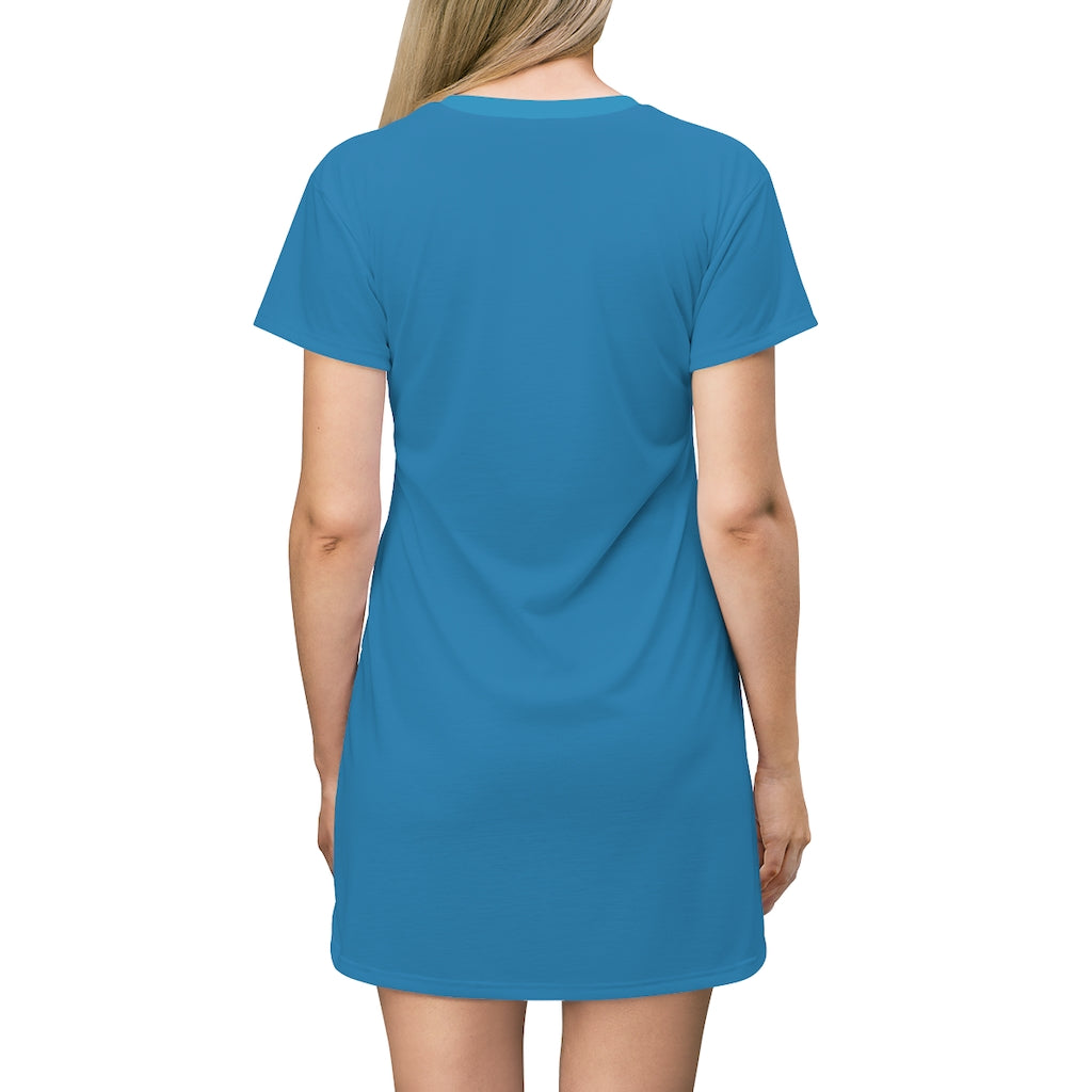 Solid Turquoise T-shirt Dress