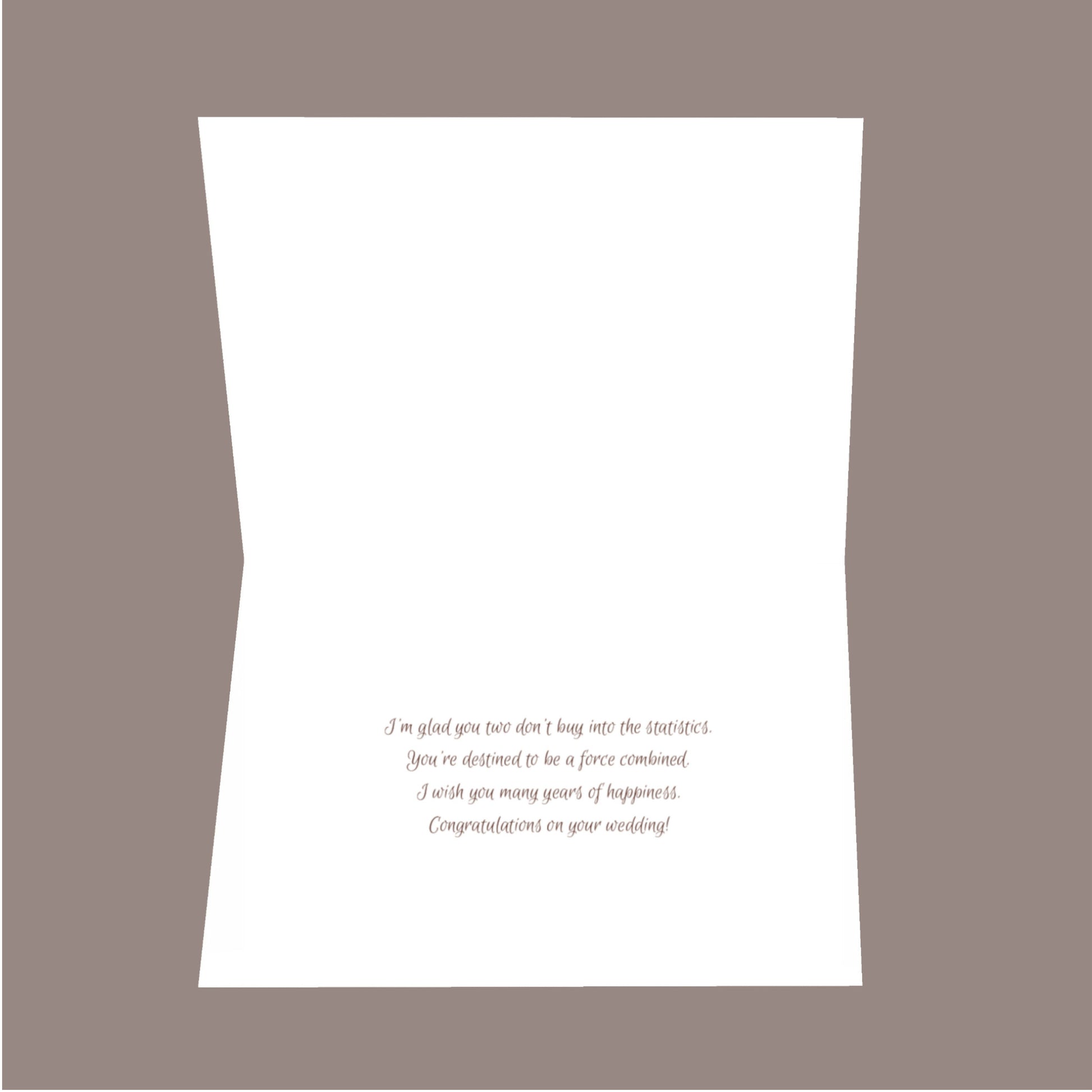 Beating the Odds 8.5x5.5 Open Greeting Card