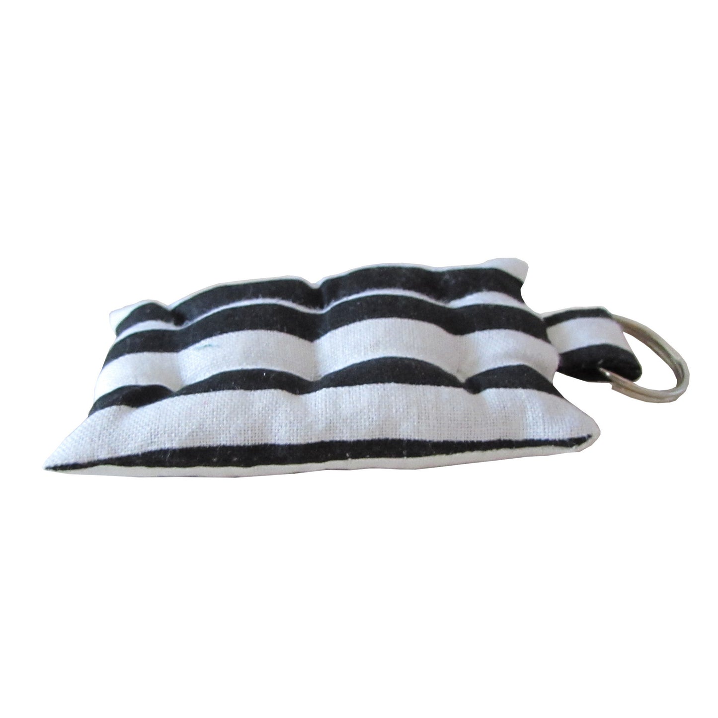 Black and White Striped Mattress Key Chain Side view