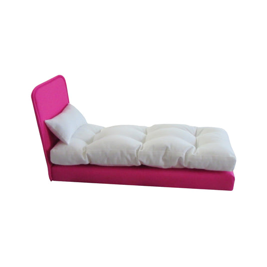 Bright Pink Doll Bed and Doll Mattress for 11.5-inch and 12-inch dolls