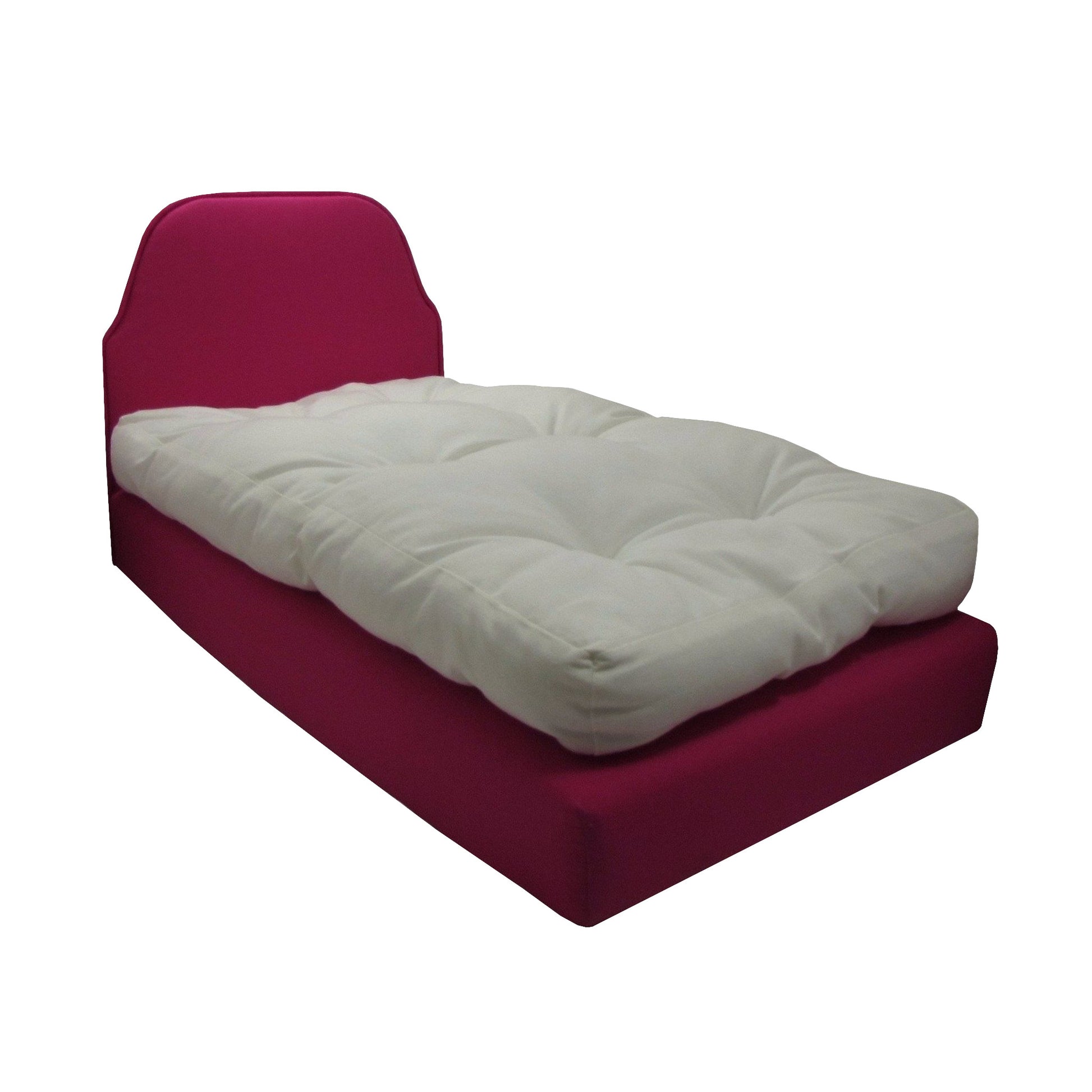 Bright Pink Doll Bed for Reversible Paris Doll Bedding for 18-inch dolls