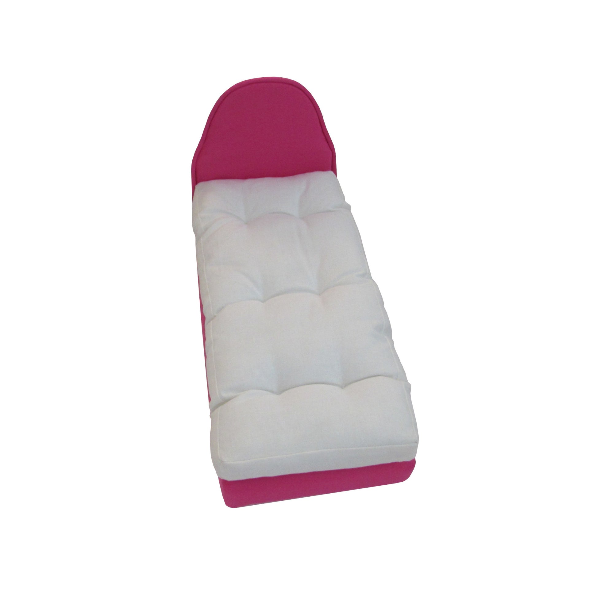 Bright Pink Doll Bed for Reversible Paris Print Doll Bedding for 11.5-inch and 12-inch dolls Second view