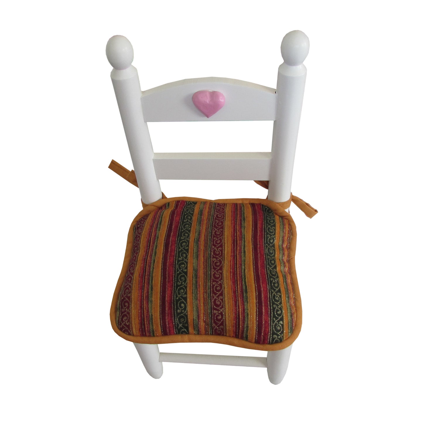 Burgundy Striped Doll Chair Cushion for 18-inch dolls Second view